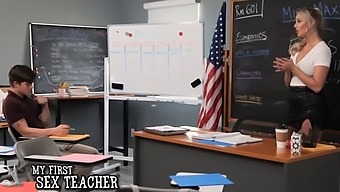 Blonde Educator Jordan Maxx Aids Her Scholar In Both Academic And Sexual Aspects