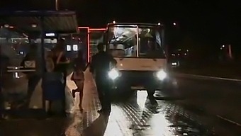 Interracial Wedding Threesome With Bus Ride And Cumshot