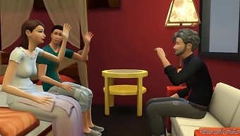 Young And Mature Couple Engage In Taboo Sex With Father'S Supervision