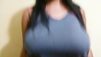 Brunette Beauty With Natural Big Boobs Bounces And Twerks In Hd