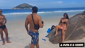 Two Black Individuals Engage In Excessive Sexual Activity Following A Photo Shoot At A Nude Beach