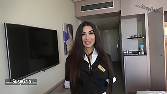 Pov Hotel Room Service With Susy Gala And Nick Moreno'S Big Cock