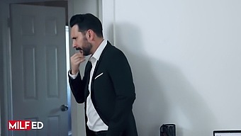 Smoking-Hot Milf Caitlin Bell Gets A Big Surprise From Her Stepson'S Hard Cock
