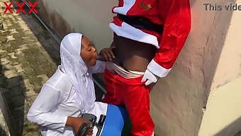 Merry Christmas Sex Session Featuring Santa And Seductive Hijab-Wearing Woman. Subscribe To Red