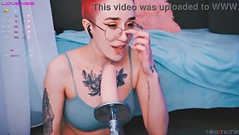 A Lovely Tomboy Receiving Oral Pleasure From A Sex Toy