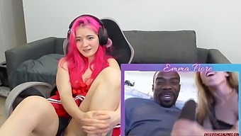Emma Fiore Enjoys Watching Interracial Anal Porn As A Horny Slut
