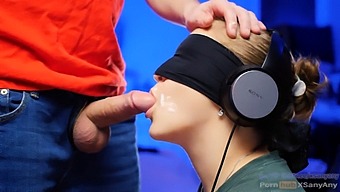 Blindfolded Taste Test: Brunette Beauty Explores Her Senses In 60fps