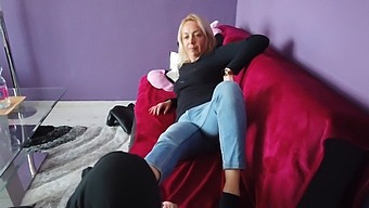 Blonde Woman Receives Her First Foot Worship Experience