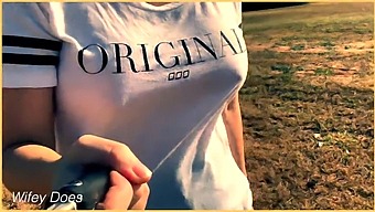 Wife Flaunts Her Bare Breasts On A Golf Course