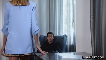 A Blonde College Professor Enjoys A Ride On Her Student'S Large Penis