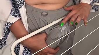 Stepmom'S Solo Session: Big Tits Mature Rubs Her Huge Cock On The Clothes Dryer