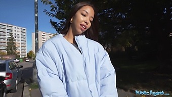 Uniformed Asian Beauty Gives Blowjob And Takes A Doggy Style Pounding In Public